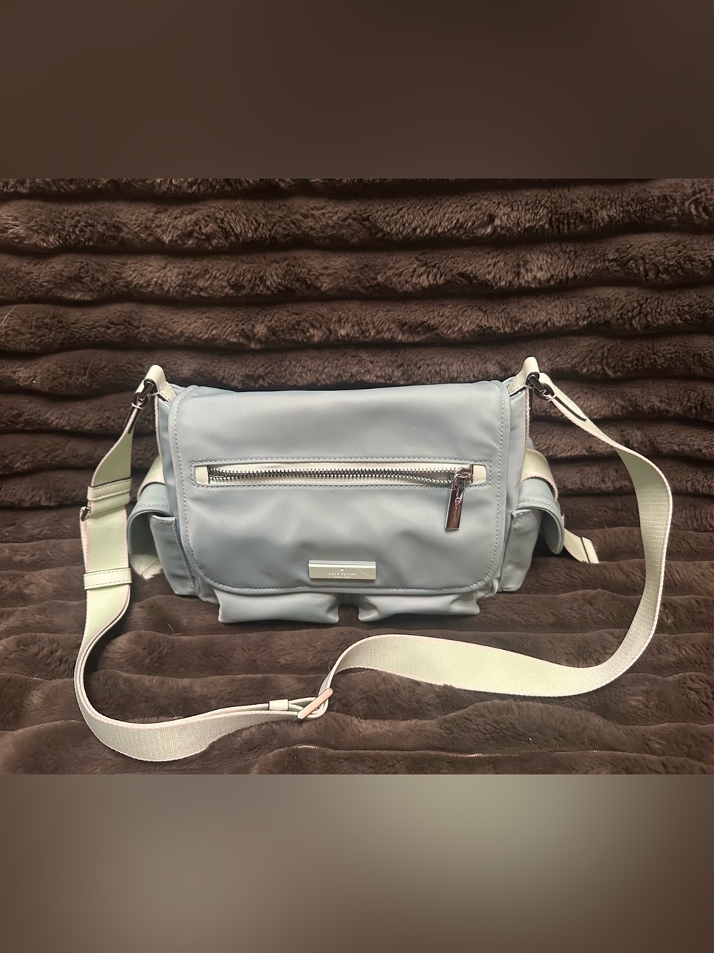 kate spade Light Blue Nylon Crossbody Bag